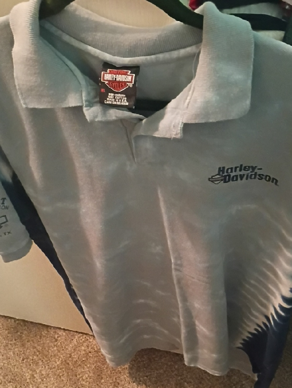 Harley-Davidson Light Blue and Navy Polo Shirt